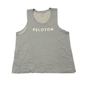 NUX x Peloton Womens Grey Striped Sleeveless Activewear Workout Tank Top Size S